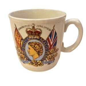 Queen Elizabeth II Coronation Mug June 2nd‎ 1953 Commemorative English Pottery